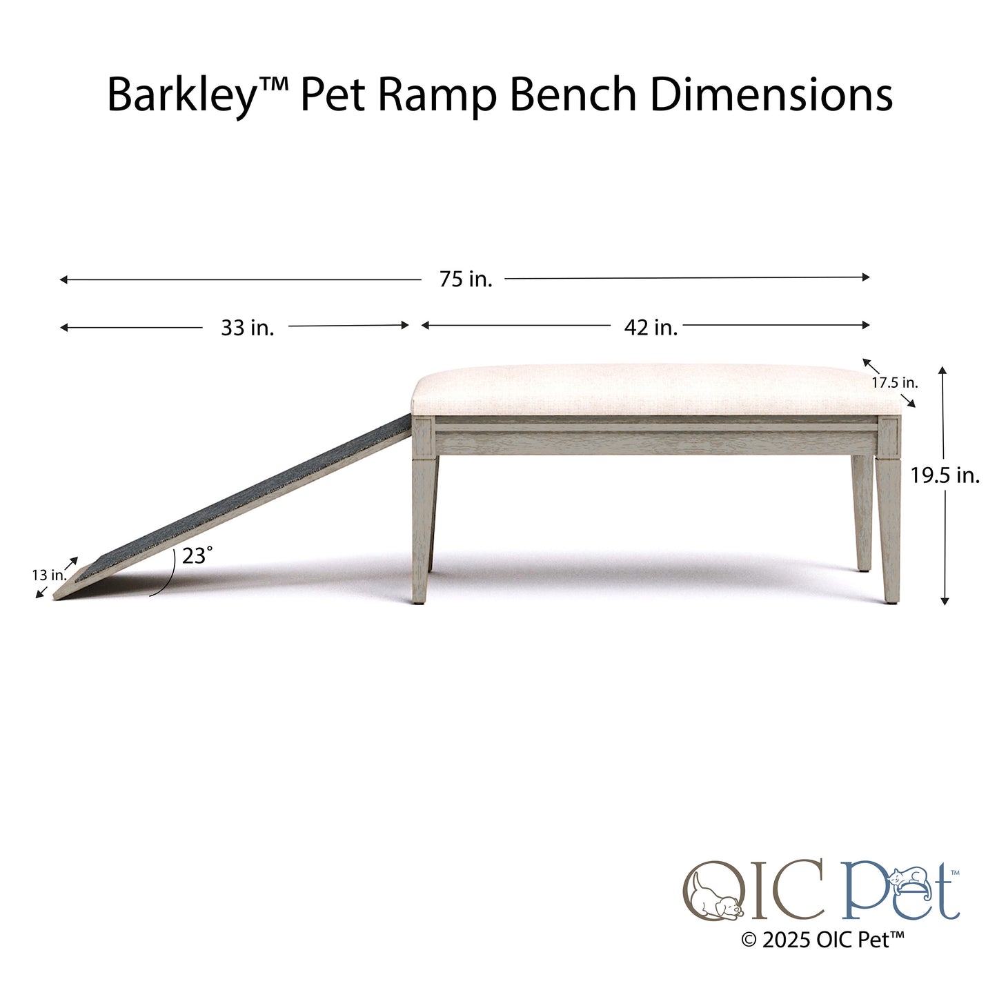 Barkley™ Pet Ramp Bench - Canyon Gray