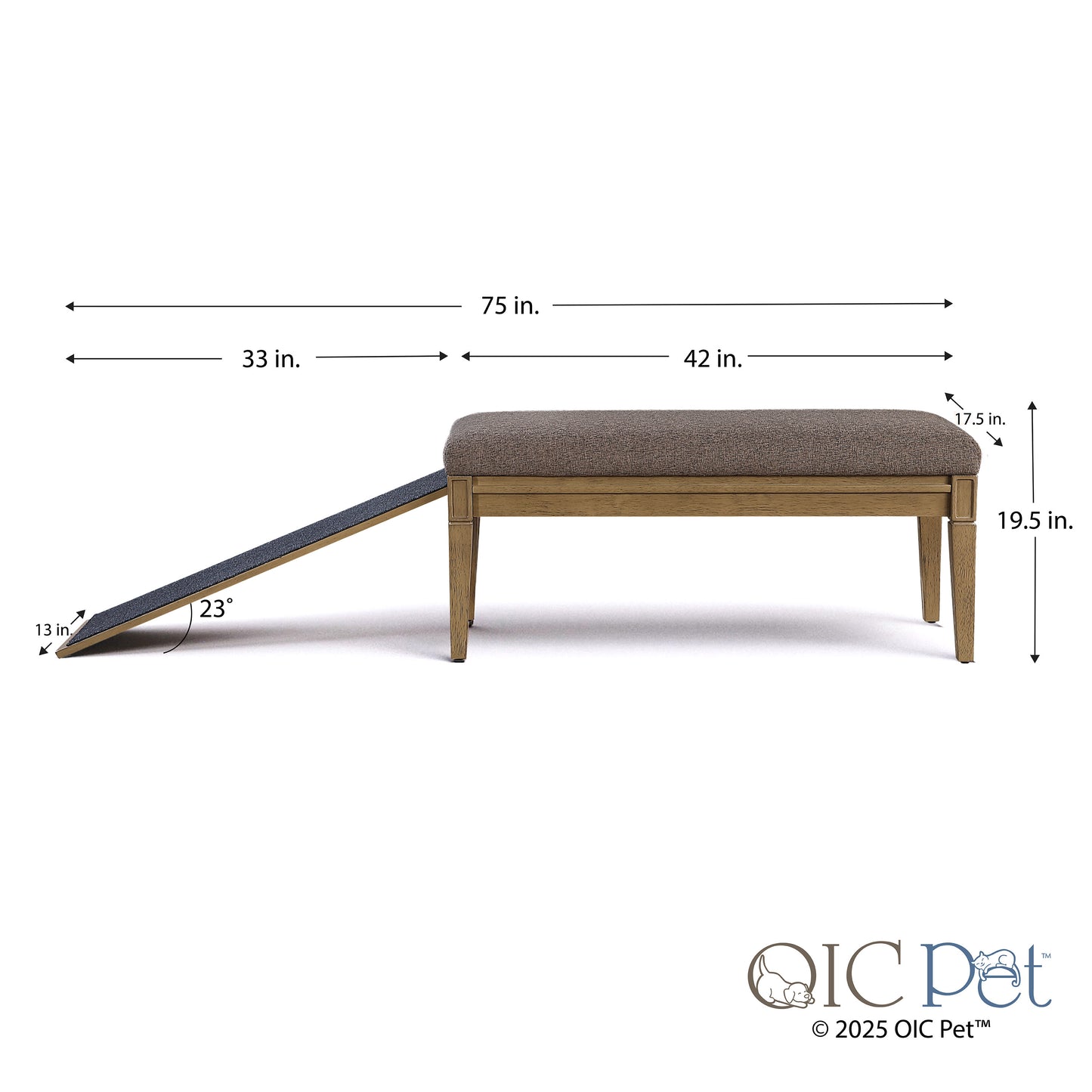 Wagsby™ Pet Ramp Bench - Harvest Brown