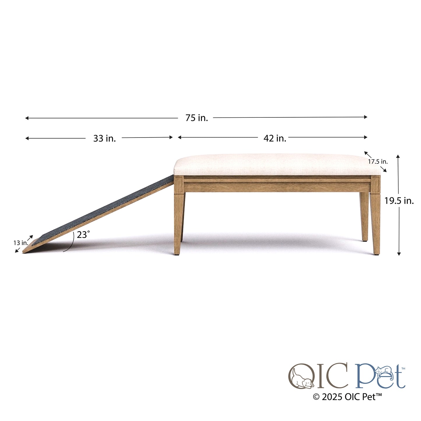 Wagsby™ Pet Ramp Bench - Harvest Oatmeal